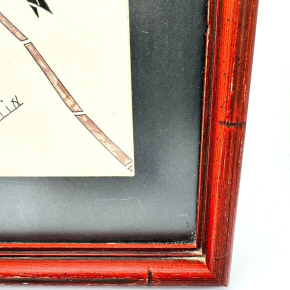 Framed Bird Illustration Signed By Artist Martin Red Bamboo-Style Frame 7.25" - Picture 11 of 11